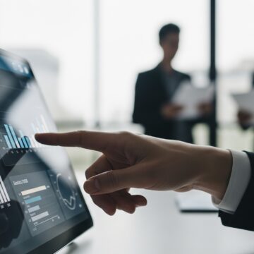 Une main qui montre les objectifs de la communication digitale